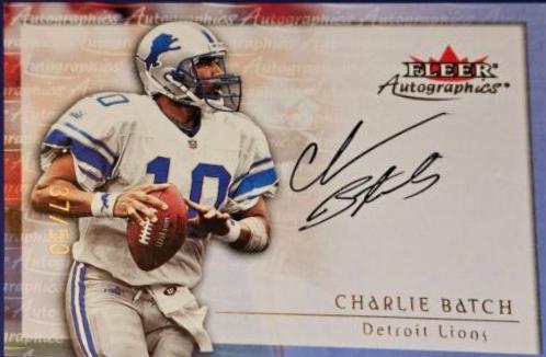 Charlie Batch [Gold] Football Cards 2000 Fleer Autographics