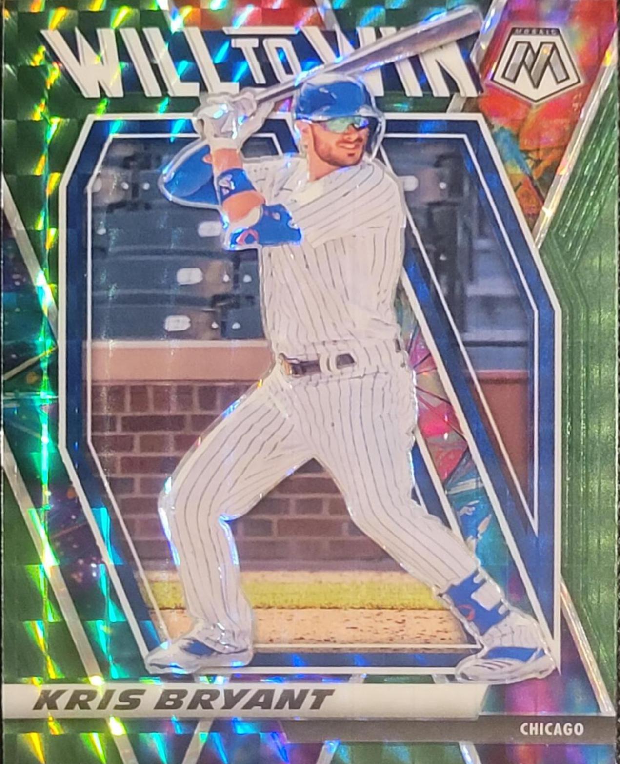 Kris Bryant[Green Mosaic] #WTW3 Baseball Cards 2021 Panini Mosaic Will to Win