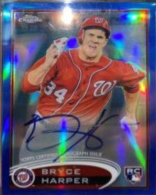 Bryce Harper [Autograph Blue Refractor] #BH Baseball Cards 2012 Topps Chrome