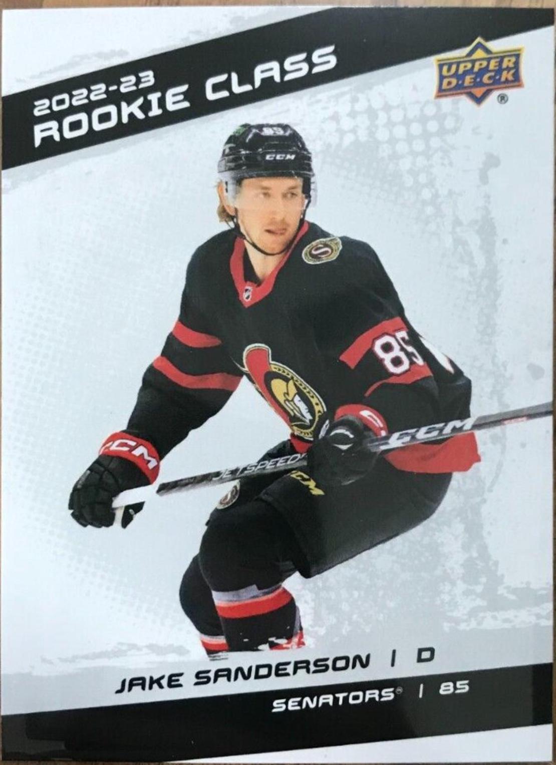 Jake Sanderson #RC-28 Hockey Cards 2022 Upper Deck Rookie Class