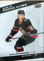 Jake Sanderson #RC-28 Hockey Cards 2022 Upper Deck Rookie Class Prices