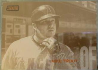 Mike Trout [Hand on Chin Sepia] #48 Baseball Cards 2018 Stadium Club