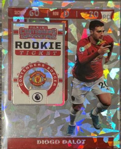 Diogo Dalot [Cracked Ice] #RT-25 Soccer Cards 2019 Panini Chronicles Contenders Rookie Ticket