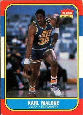 PSA # 7 1986 good FLEER - KARL MALONE # 68