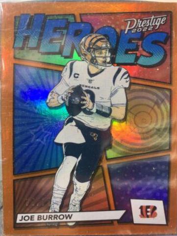 Joe Burrow [Orange] #H-2 Football Cards 2022 Panini Prestige Heroes