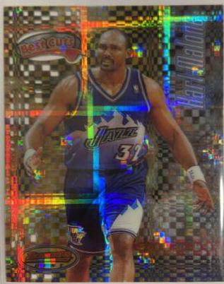 Karl Malone [Atomic Refractor] #80 Basketball Cards 1998 Bowman's Best