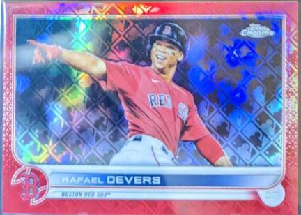 Rafael Devers [Red] #47 Baseball Cards 2022 Topps Chrome Logofractor