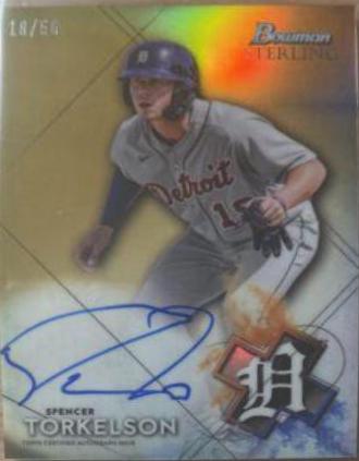 Spencer Torkelson [Gold Refractor] #BSPA-ST Baseball Cards 2021 Bowman Sterling Prospect Autographs