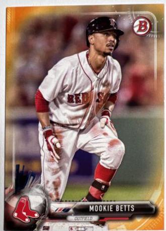 Mookie Betts [Orange] #6 Baseball Cards 2017 Bowman