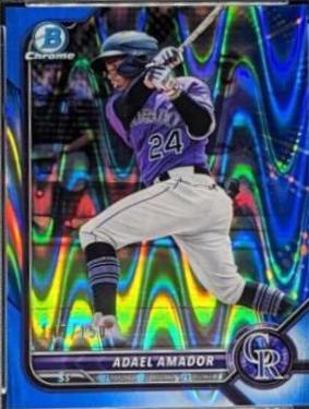 Adael Amador [Blue Lava Refractor] #BCP-109 Baseball Cards 2022 Bowman Chrome Prospects