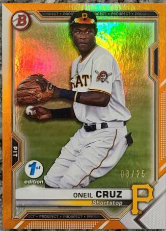 Oneil Cruz [Orange Foil] #BFE-24 Baseball Cards 2021 Bowman 1st Edition