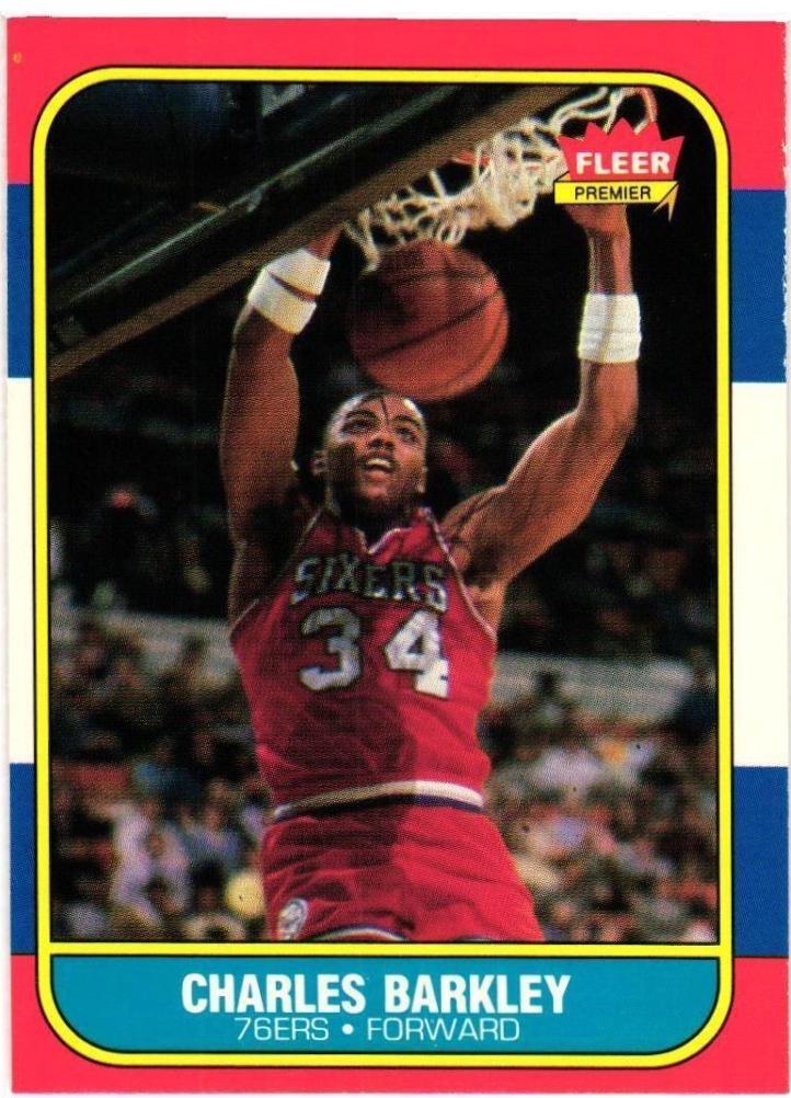 1986 fleer rookie card RC online Charles Barkley #7 not graded yet