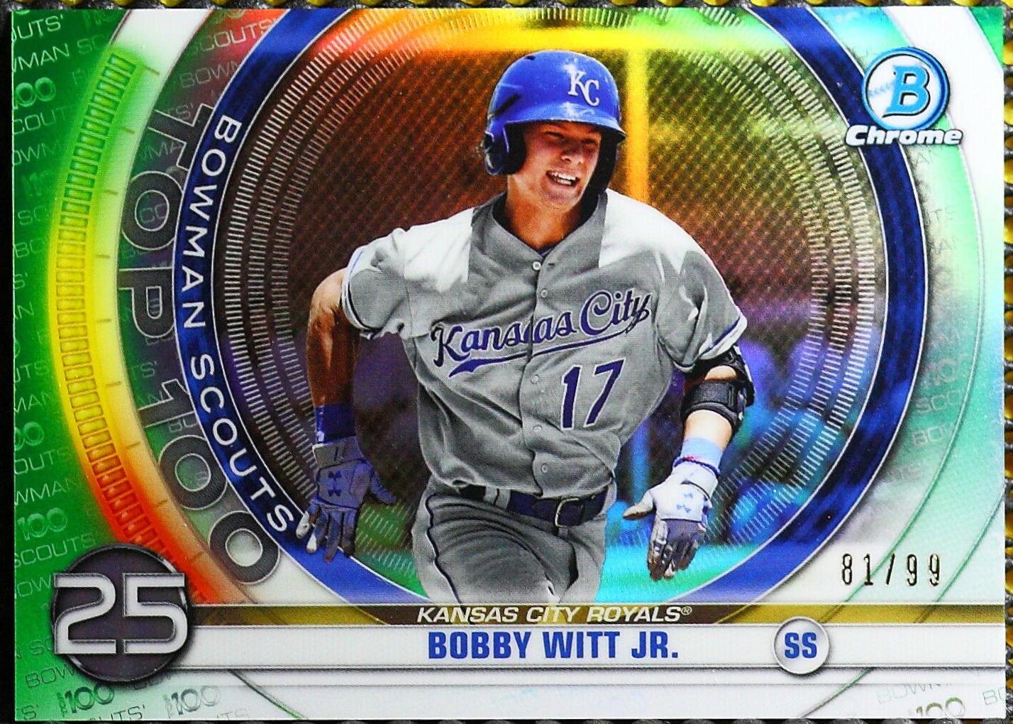 2020 Bowman Bowman Scouts Top 100 Chrome Bobby Witt shops Jr #BTP-25 PSA 10