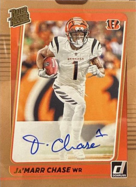 Ja'Marr Chase [Autograph Bronze] #262 Football Cards 2021 Panini Donruss