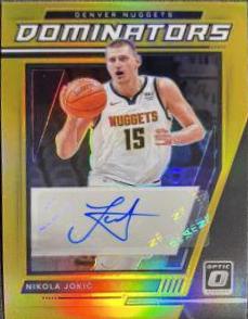 Nikola Jokic [Gold] #DS-NJK Basketball Cards 2021 Panini Donruss Optic Dominators Signatures