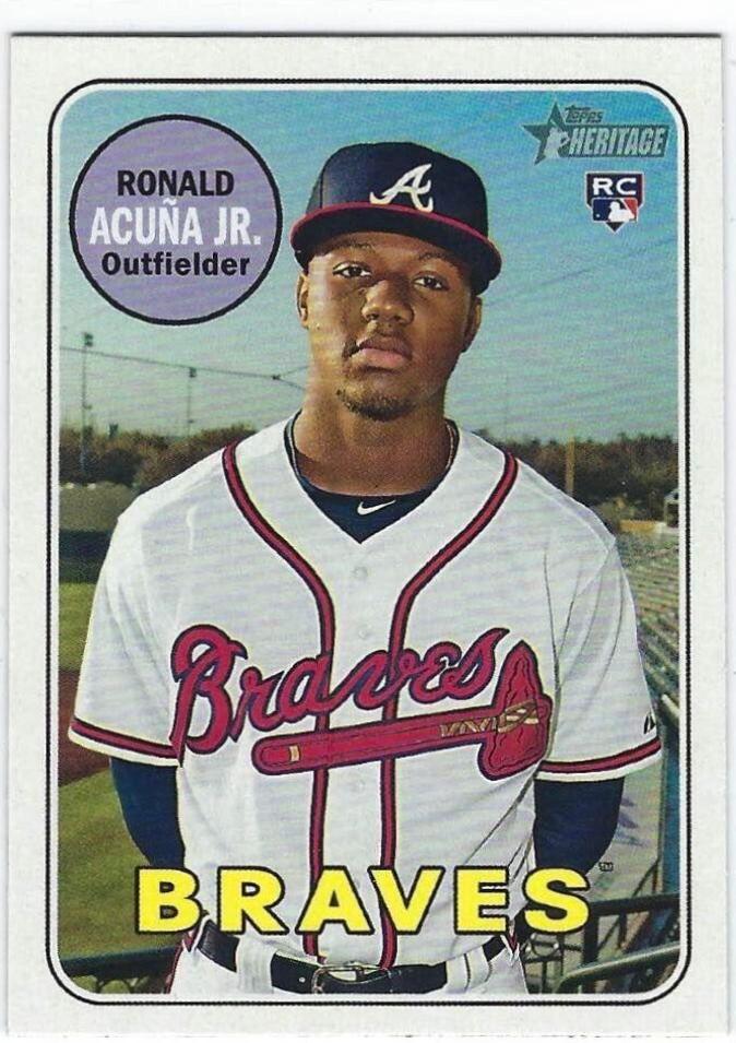 2018 Topps Heritage Ronald popular Acuna Jr Rookie 580 Braves PSA 10