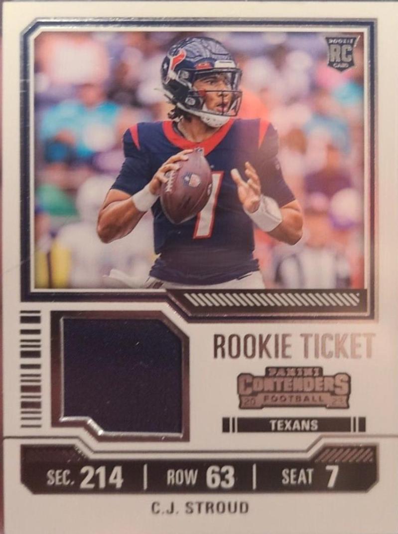 C J Stroud TS42 Prices 2023 Panini Contenders Rookie Ticket Swatch