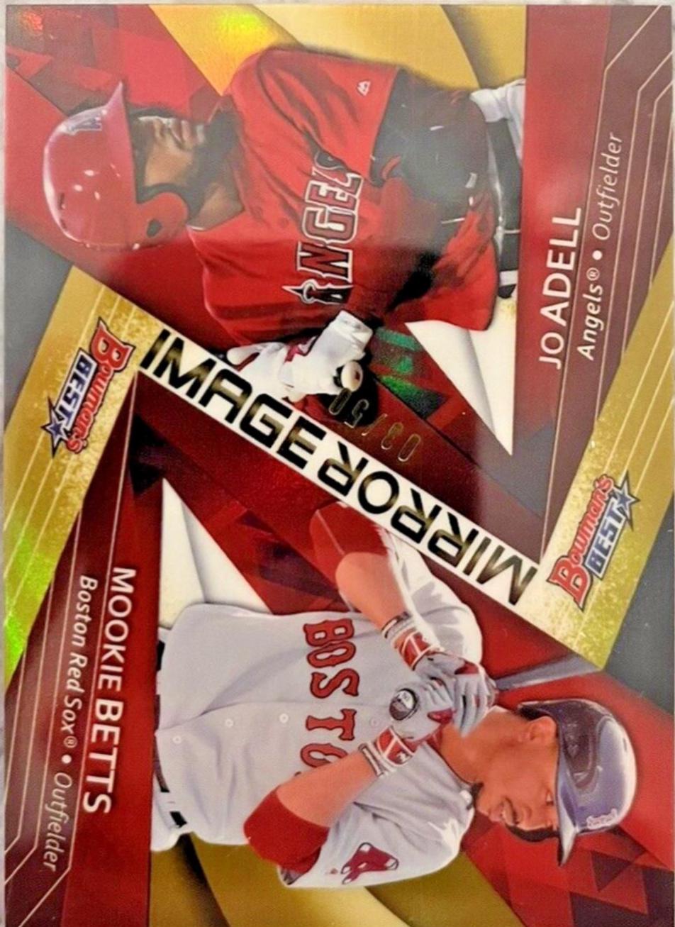 Jo Adell,  Mookie Betts [Gold Refractor] #MI-19 Baseball Cards 2017 Bowman's Best Mirror Image