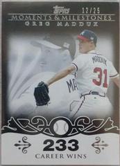 Greg Maddux [31 Career Wins Black] #8 Baseball Cards 2008 Topps Moments & Milestones Prices