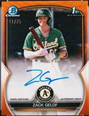 Zack Gelof [Orange Wave] #CPA-ZG Baseball Cards 2023 Bowman Chrome Prospect Autographs Prices