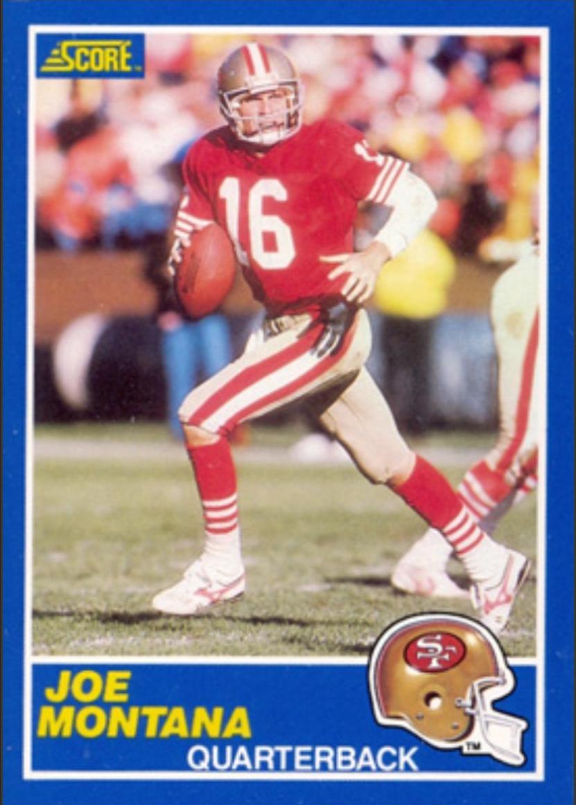 Joe Montana #1 Football Cards 1989 Panini Score