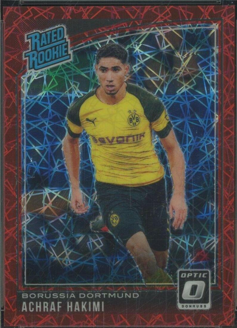 Achraf Hakimi [Optic Red Velocity] #181 Soccer Cards 2018 Panini Donruss