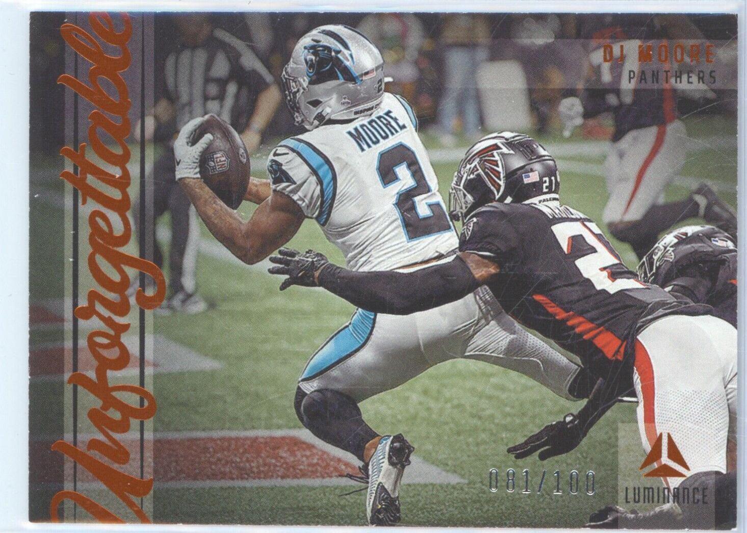 DJ Moore [Orange] #U-14 Football Cards 2023 Panini Luminance Unforgettable