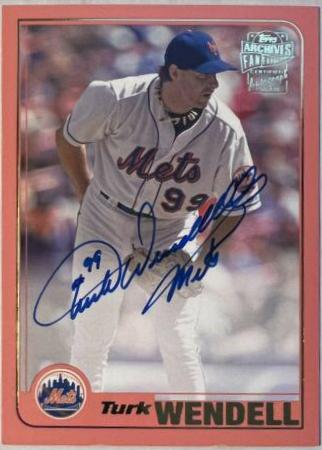 Turk Wendell [Peach] #FFA-TWE Baseball Cards 2017 Topps Archives Fan Favorites Autographs