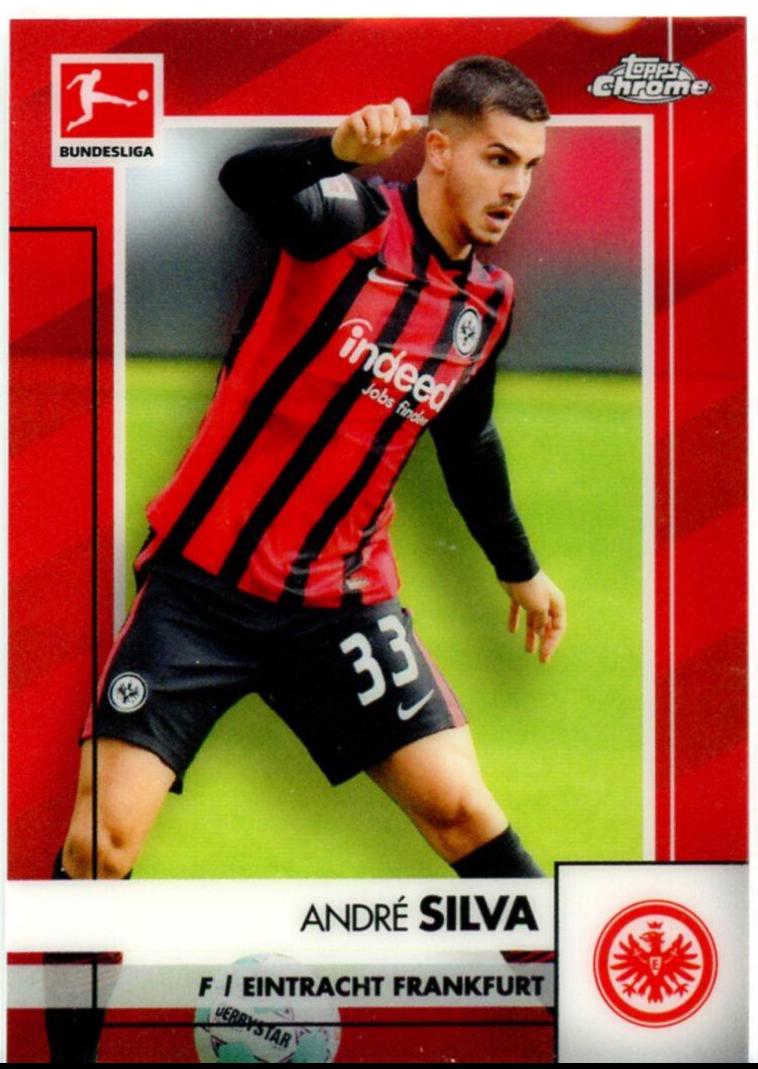 Andre Silva [Red Refractor] #36 Soccer Cards 2020 Topps Chrome Bundesliga