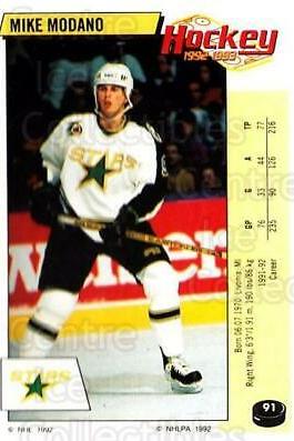 Mike Modano #91 Hockey Cards 1992 Panini Stickers