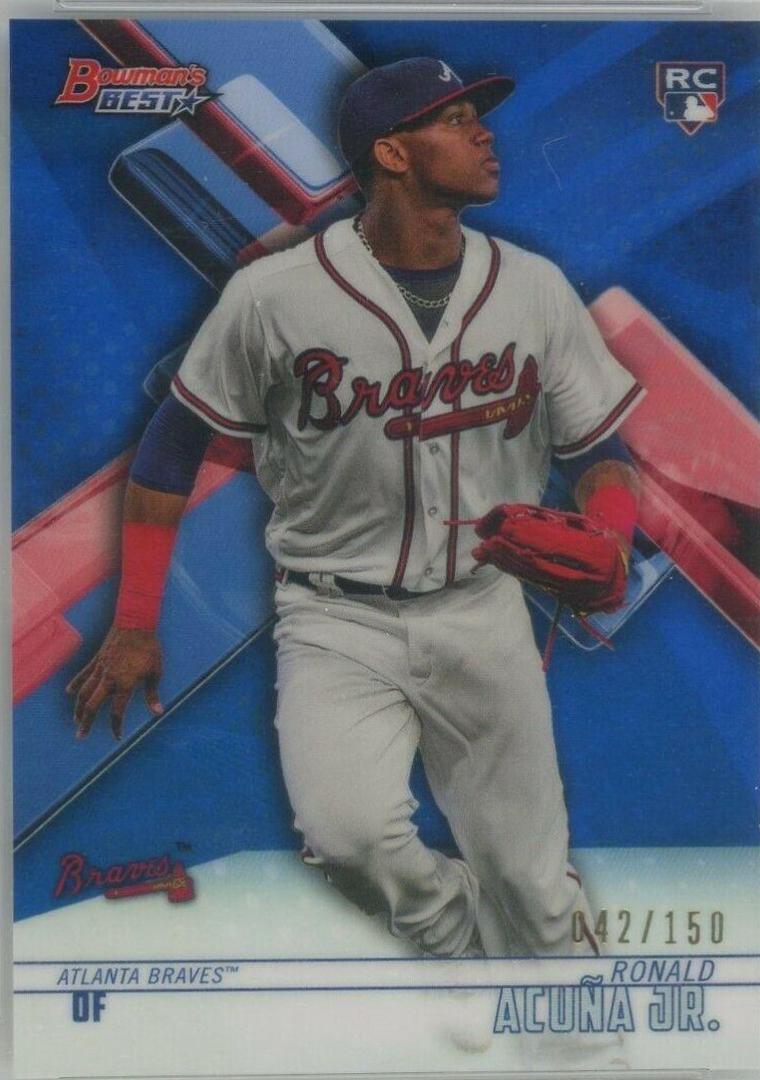 Ronald Acuna Jr. [Blue Refractor] #51 Baseball Cards 2018 Bowman's Best