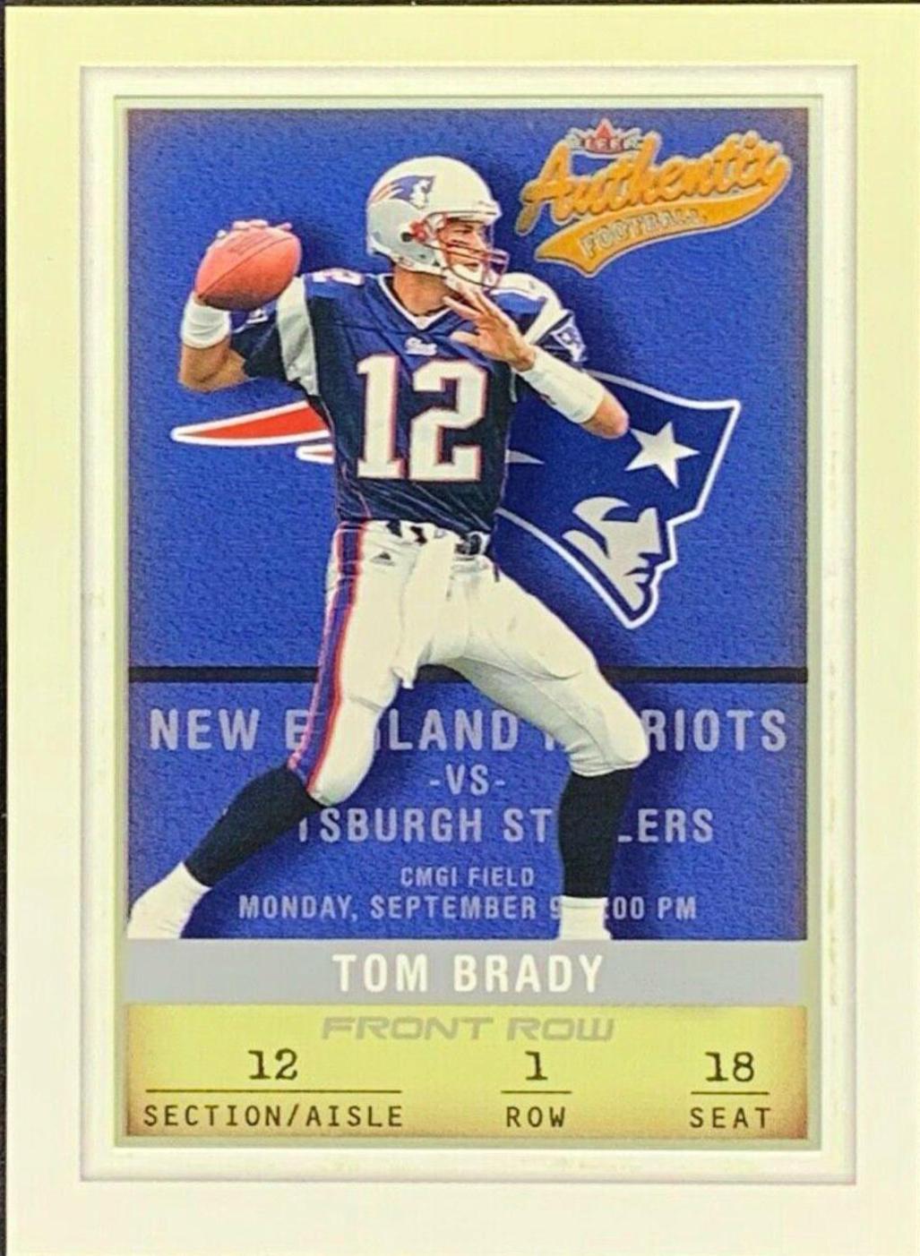 Tom Brady [Front Row] #48 Football Cards 2002 Fleer Authentix