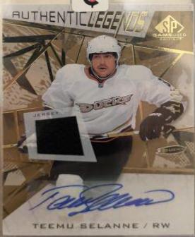 Teemu Selanne [Gold Autograph Jersey] #104 Hockey Cards 2021 SP Game Used