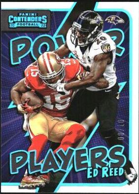 Ed Reed [Platinum] #PWR-ERE Football Cards 2022 Panini Contenders Power Players