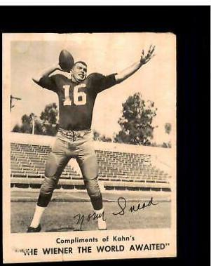 Norm Snead Football Cards 1963 Kahn's Wieners