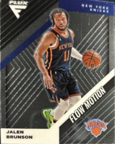 Jalen Brunson #15 Basketball Cards 2022 Panini Flux Flow Motion