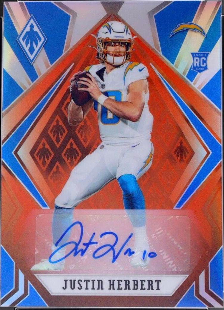 Justin Herbert [Autograph Orange] #103 Football Cards 2020 Panini Phoenix