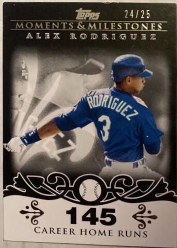 Alex Rodriguez [224 Career Home Runs Blue] #1 Baseball Cards 2008 Topps Moments & Milestones