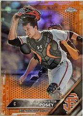 Buster Posey [Orange Refractor] #125 Baseball Cards 2016 Topps Chrome Prices