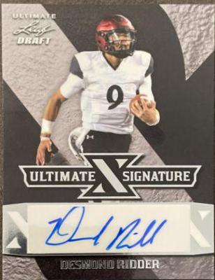 Desmond Ridder #UXS-DR1 Football Cards 2022 Leaf Ultimate Draft X Autographs