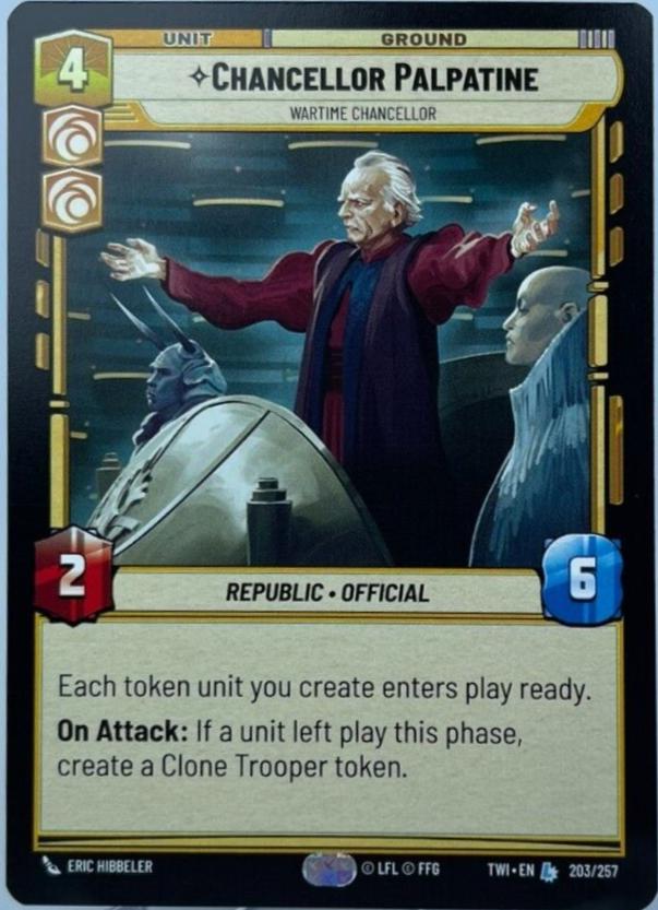 Chancellor Palpatine - Wartime Chancellor #203 Star Wars Unlimited: Twilight of the Republic