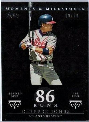 Chipper Jones [75 Runs] #24 Baseball Cards 2007 Topps Moments & Milestones