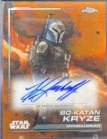 Katee Sackhoff as Bo-Katan Kryze [Rebel Orange Refractor] #AU-KSA Star Wars 2024 Topps Chrome Autograph