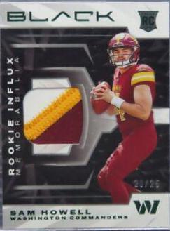 Sam Howell [Emerald] #RIM-SHO Football Cards 2022 Panini Black Rookie Influx Memorabilia