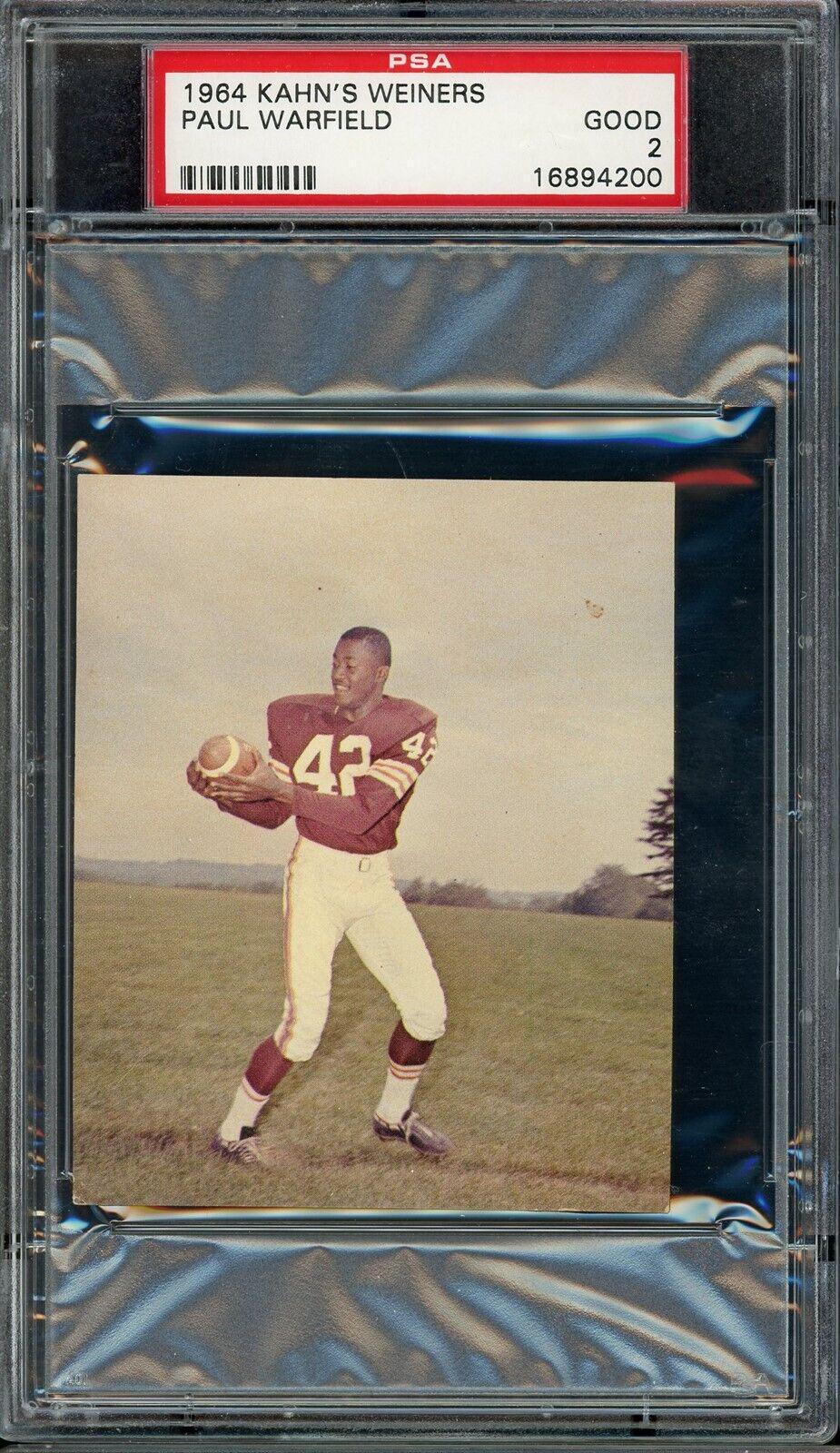 Paul Warfield Football Cards 1964 Kahn's Wieners