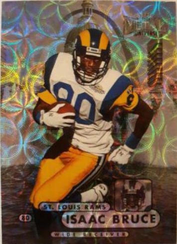 Isaac Bruce [Precious Metal Gems] #75 Football Cards 1998 Metal Universe