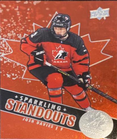 Josh Davies #SS-35 Hockey Cards 2022 Upper Deck Team Canada Juniors Sparkling Standouts