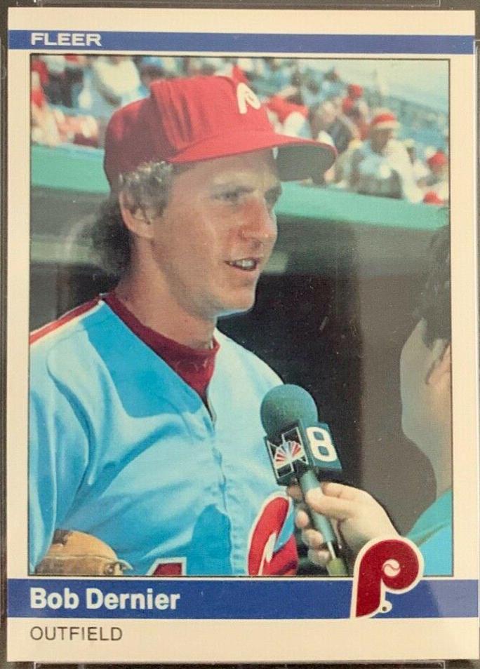 Bob Dernier #28 Baseball Cards 1984 Fleer