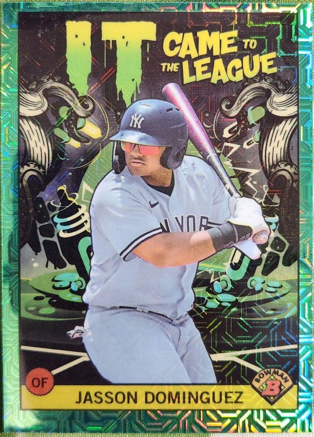 Jasson Dominguez [Green Refractor Mega Box Mojo] #ICFL-8 Baseball Cards 2022 Bowman Chrome It Came To The League