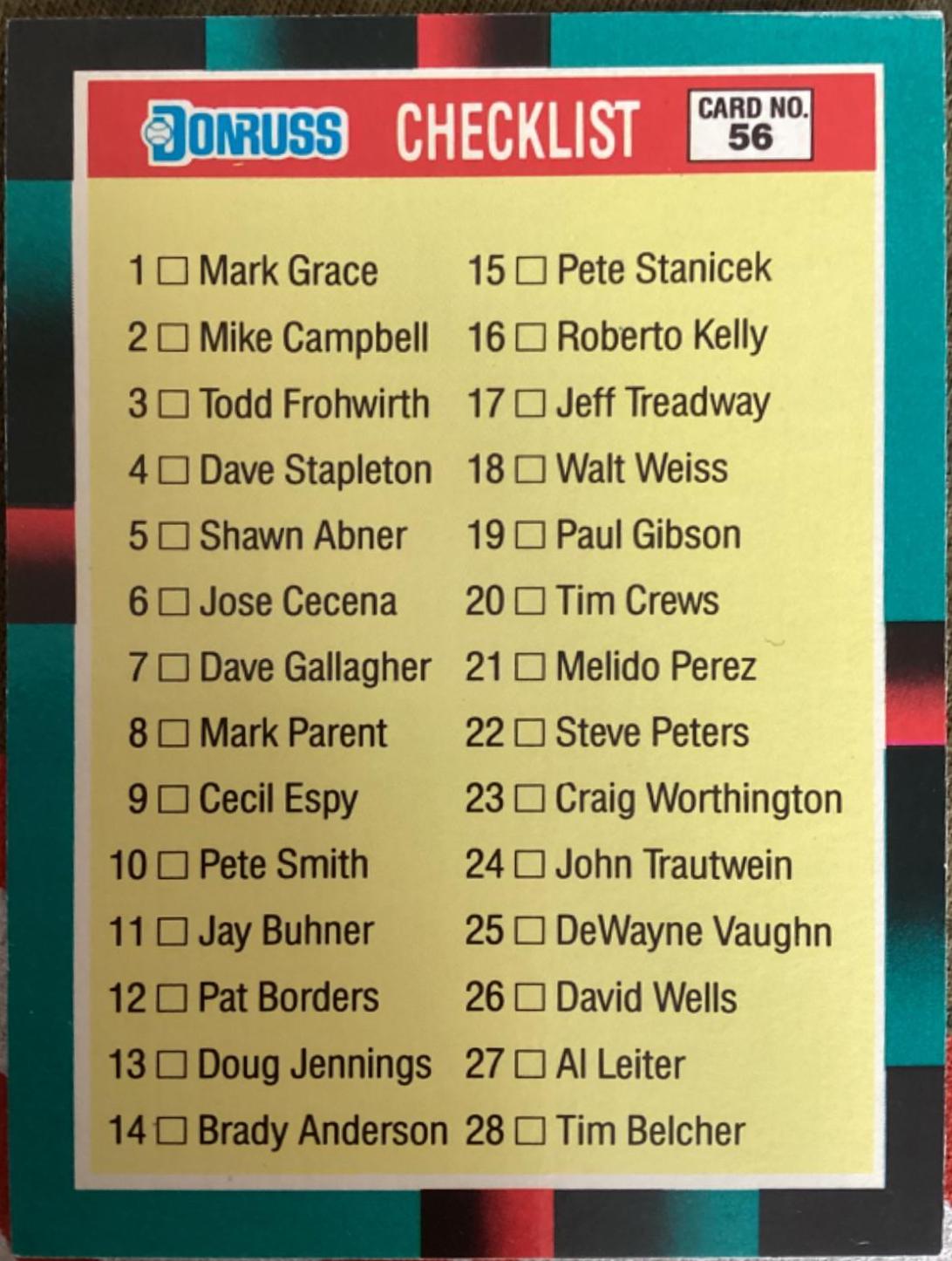 Rookie’s Checklist #56 Prices [Rookie] | 1988 Donruss Rookies ...